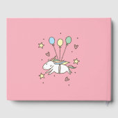 Cute Unicorn Flying op Balloons Gastenboek (Achterkant)