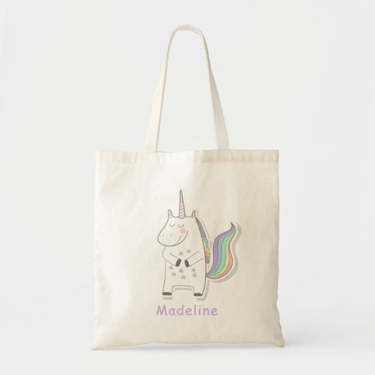 Cute Unicorn - Gepersonaliseerde Kinderen Tote Bag (Voorkant)