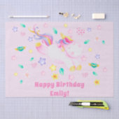 Cute Unicorn - Gepersonaliseerde Roze Kinderen van Tissuepapier (Craft)