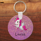 Cute unicorn gepersonaliseerde sleutelhanger keyin (Voorkant)