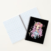 Cute unicorn girl notitieboek (Binnen)