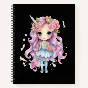 Cute unicorn girl notitieboek