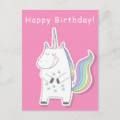 Cute Unicorn - Girls Birthday Briefkaart (Voorkant)