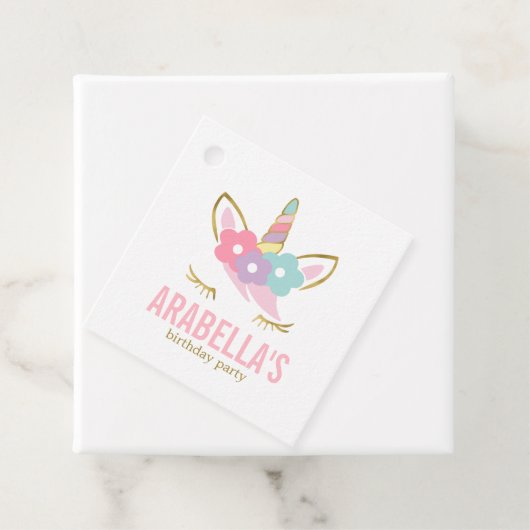 Cute Unicorn Girls Birthday Party Bedankjes Labels (In situ)