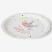 Cute Unicorn Girls Birthday Party Papieren Bordje (Gekanteld)
