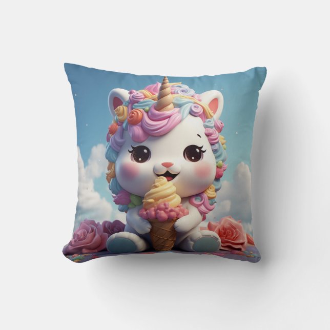 Cute unicorn goot kussen (Voorkant)