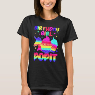 Cute Unicorn Graphic Pop It Happy Birthday Girl Ch T-shirt