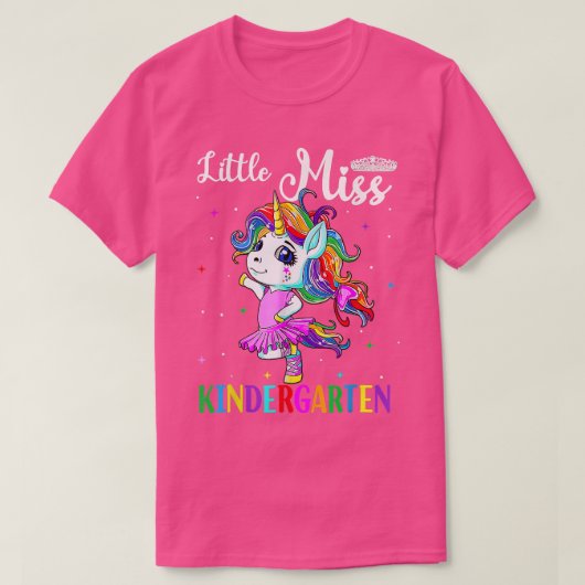 Cute Unicorn Hallo Kindergarten eerste dag terug n T-shirt (Design voorkant)