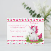 Cute Unicorn Hartelijk dank, kaart met Polka Dots (Staand voorkant)