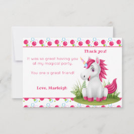Cute Unicorn Hartelijk dank, kaart met Polka Dots