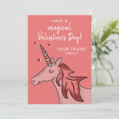 Cute Unicorn Heart Kinder Classroom Valentijn day Feestdagenkaart (Staand voorkant)