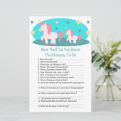 Cute Unicorn hoe goed je baby shower game kent (Staand voorkant)
