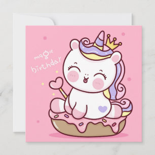 Cute Unicorn Holiday Kaart