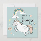 Cute Unicorn Holiday Kaart (Voorkant)