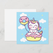 Cute Unicorn Holiday Kaart (Voorkant / Achterkant)
