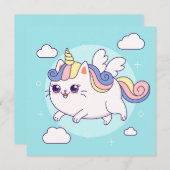 Cute Unicorn Holiday Kaart (Voorkant / Achterkant)