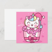Cute Unicorn Holiday Kaart (Voorkant / Achterkant)