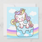 Cute Unicorn Holiday Kaart (Voorkant)