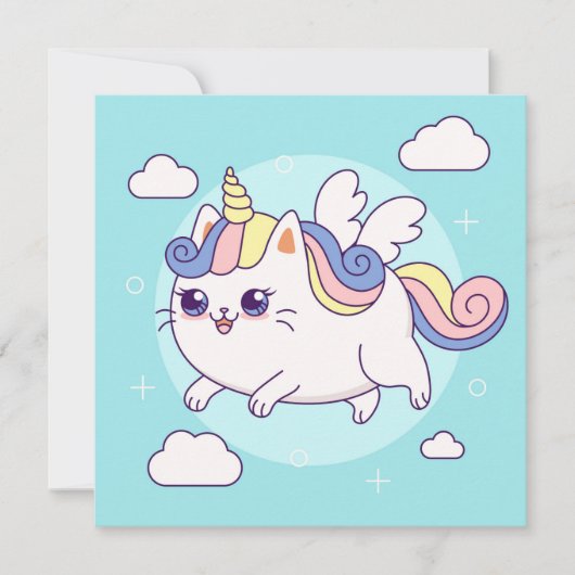 Cute Unicorn Holiday Kaart (Voorkant)