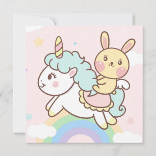 Cute Unicorn Holiday Kaart