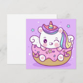 Cute Unicorn Holiday Kaart (Voorkant / Achterkant)