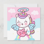 Cute Unicorn Holiday Kaart (Voorkant)