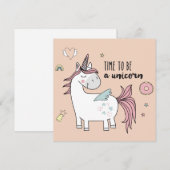 Cute Unicorn Holiday Kaart (Voorkant / Achterkant)