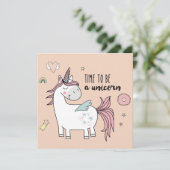 Cute Unicorn Holiday Kaart (Staand voorkant)