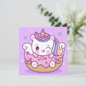 Cute Unicorn Holiday Kaart (Staand voorkant)
