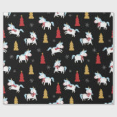 Cute Unicorn Holiday Patroon Cadeaupapier (Vlak)