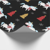 Cute Unicorn Holiday Patroon Cadeaupapier (Hoek)