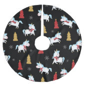 Cute Unicorn Holiday Patroon Kerstboom Rok (Voorkant)