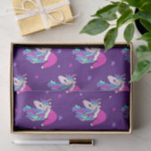 Cute Unicorn in Bright roze santa hat Tissuepapier (Geschenk)