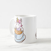 Cute Unicorn In Coffee Cup Gift For Lover Magical  Koffiemok (Voorkant links)