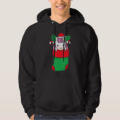 Cute Unicorn in de kerstsok met snoepriet Hoodie (Voorkant)