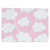 Cute Unicorn in de wolkenzak Large Cadeautasje (Achterkant)