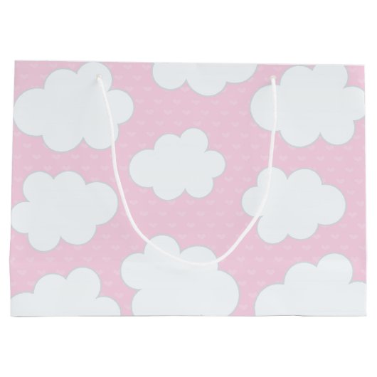 Cute Unicorn in de wolkenzak Large Cadeautasje (Achterkant)