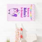 Cute Unicorn in Heart Shaped Glasses 1st Birthday Spandoek (Insitu)