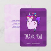 Cute Unicorn in Heart Shaped Glasses Bedankkaart (Voorkant / Achterkant)