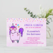 Cute Unicorn in Heart Shaped Glasses Birthday Kaart (Staand voorkant)