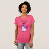 Cute Unicorn in Heart Shaped Glasses Birthday T-shirt (Voorkant volledig)