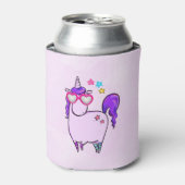 Cute Unicorn in Heart Shaped Glasses Blikjeskoeler (Blikje Voorkant)