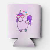 Cute Unicorn in Heart Shaped Glasses Blikjeskoeler (Achterkant)