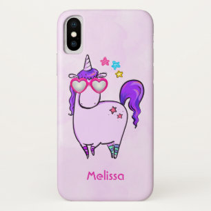Cute Unicorn in Heart Shaped Glasses Case-Mate iPhone Case