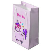 Cute Unicorn in Heart Shaped Glasses Hartelijk dan Klein Cadeauzakje (Achterkant Gekanteld)