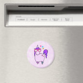 Cute Unicorn in Heart Shaped Glasses Magneet (Insitu (Vaatwasser))