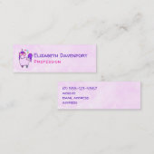 Cute Unicorn in Heart Shaped Glasses Mini Visitekaartje (Voorkant / Achterkant)