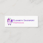 Cute Unicorn in Heart Shaped Glasses Mini Visitekaartje (Voorkant)