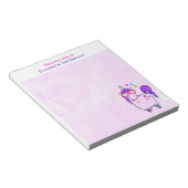 Cute Unicorn in Heart Shaped Glasses Notitieblok (Schuin)