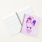 Cute Unicorn in Heart Shaped Glasses Notitieboek (Binnen)